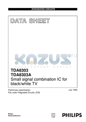 TDA8303A/N1 datasheet - Small signal combination IC for black/white TV