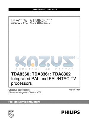 TDA8360/N3 datasheet - Integrated PAL and PAL/NTSC TV processors
