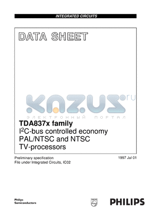 TDA8373/N1 datasheet - I2C-bus controlled economy PAL/NTSC and NTSC TV-processors