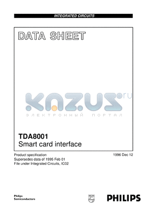 TDA8001AT/C1 datasheet - Smart card interface