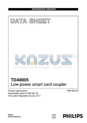 TDA8005H/C107 datasheet - Low-power (3 V/5 V) smart card coupler