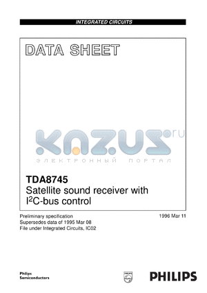 TDA8745/N2 datasheet - Satellite sound receiver with