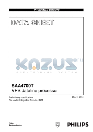SAA4700T/V5 datasheet - VPS dataline processor