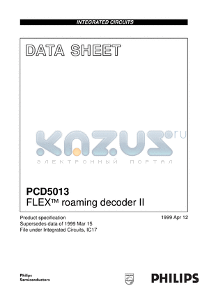 PCD5013H/F1 datasheet - FLEX roaming decoder II