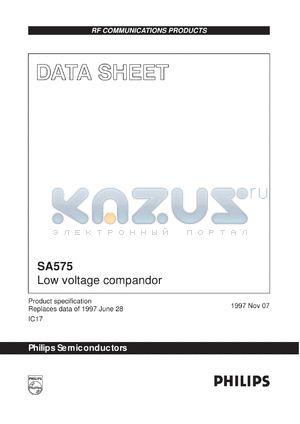 SA5751N datasheet - Low voltage compandor