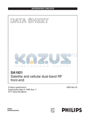 SA1921BE datasheet - Satellite and cellular dual-band RF front-end