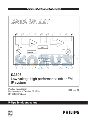 SA606N datasheet - Low-voltage high performance mixer FM IF system