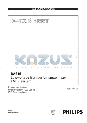 SA616D datasheet - Low-voltage high performance mixer FM IF system