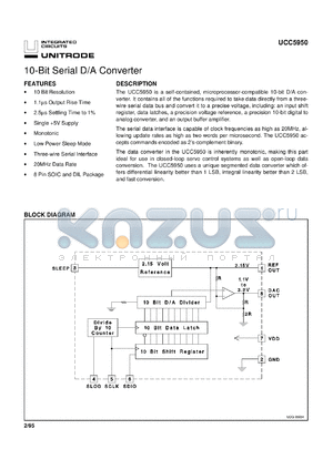 UCC5950D datasheet - MICROPROCESSOR COMPATIBLE WITH LOW POWER SLEEP MODE
