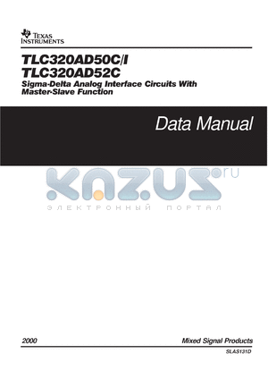 TLC320AD52CDWR datasheet - SINGLE CHANNEL CODEC W/MASTER-SLAVE FUNCTION (1 SLAVE)