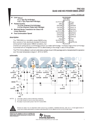 TPIC1533DWR datasheet - QUAD AND HEX POWER DMOS ARRAY