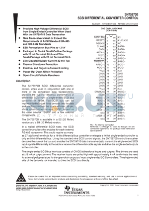 SN75970B1DGG datasheet - SCSI DIFFERENTIAL CONVERTER CONTROL
