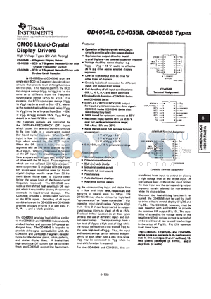 CD4056BF datasheet - CMOS BCD TO 7-SEGMENT LCD DECODER/DRIVER WITH STROBED-LATCH FUNCTION