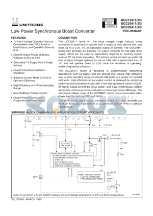 UCC39412PWTR datasheet - LOW POWER SYNCHRONOUS BOOST CONVERTER