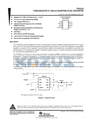 TPS6735IP datasheet - FIXED NEGATIVE 5-V 200-MA INVERTING DC/DC CONVERTER