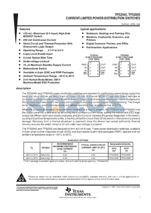 TPS2045DR datasheet - POWER-DISTRIBUTION SWITCHES