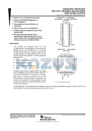 5962-87533013A datasheet - HEX 2-TO-1 UNIVERSAL MULTIPLEXERS WITH 3-STATE OUTPUTS