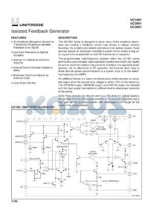 UC3901QTR datasheet - ISOLATED FEEDBACK GENERATOR