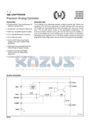 UC29432N datasheet - PRECISION ANALOG CONTROLLER