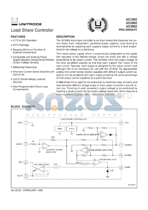 UC3902N datasheet - LOAD SHARE CONTROLLER