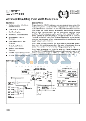 UC494AJ datasheet - ADVANCED REGULATING PULSE WIDTH MODULATORS