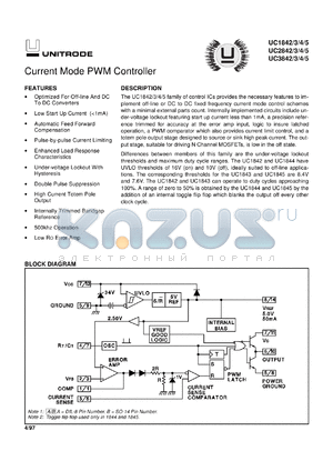UC2843QTR datasheet - CURRENT-MODE PWM CONTROLLER