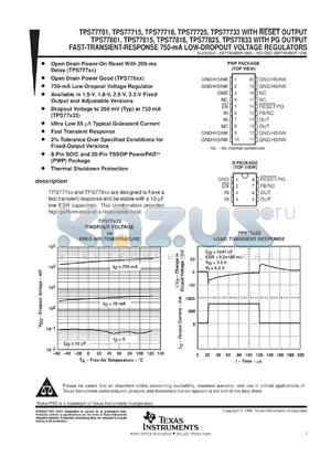 TPS77833DR datasheet - FAST-TRANSIENT-RESPONSE 750-MA LDO VOLTAGE REGS