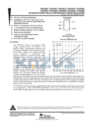 TPS76901EVM-127 datasheet - ULTRA LOW-POWER 100-MA LOW-DROPOUT LINE REGULATORS