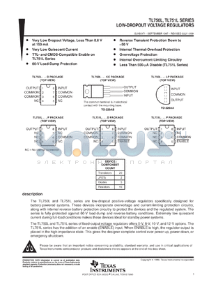 TL750L10CPS datasheet - LOW DROPOUT PNP, LOW CURRENT VOLTAGE REGULATOR