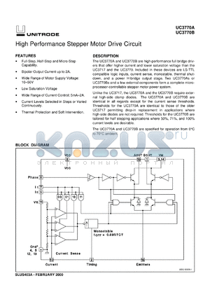 UC3770AQTR datasheet - HIGH PERFORMANCE STEPPER MOTOR DRIVE CIRCUIT