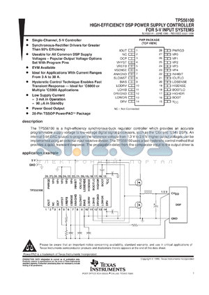 TPS56100PWPR datasheet - PROGRAMMABLE SYNCHRONOUS-BUCK REGULATOR CONTROLLER