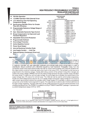 TPS5211PWPR datasheet - HIGH FREQUENCY PROGRAMMABLE SYNCHRONOUS-BUCK REGULATOR CONTROLLER