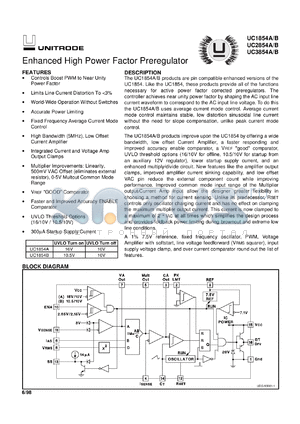 UC2854BQTR datasheet - ENHANCED HIGH POWER FACTOR PREREGULATOR