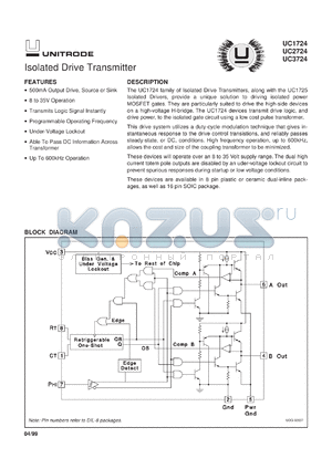 UC2724J datasheet - ISOLATED DRIVE TRANSMITTER