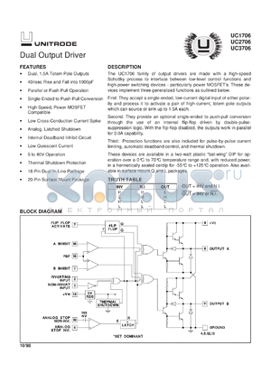 UC2706QTR datasheet - DUAL OUTPUT DRIVER