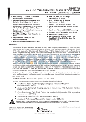 SN74ABT3614-15PCB datasheet - 64 X 36 X 2 BIDIRECTIONAL SYNCHRONOUS FIFO MEMORY