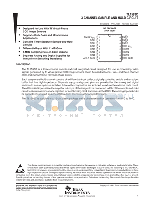 TL1593CNS-X datasheet - 3-CHANNEL SAMPLE-AND-HOLD CIRCUIT