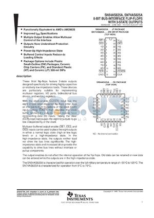 SNJ54AS825AW datasheet - 8-BIT BUS-INTERFACE FLIP-FLOPS WITH 3-STATE OUTPUTS