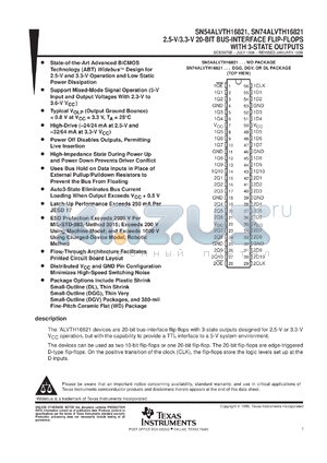 SN74ALVTH16821GR datasheet - 2.5-V/3.3-V 20-BIT BUS-INTERFACE FLIP-FLOPS WITH 3-STATE OUTPUTS