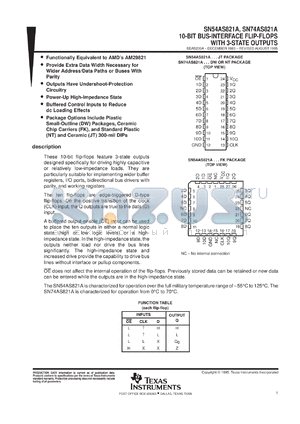 SN74AS821ADWR datasheet - 10-BIT BUS-INTERFACE FLIP-FLOPS WITH 3-STATE OUTPUTS