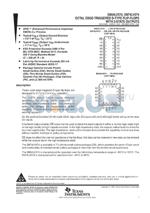 SN74LV574PWR datasheet - OCTAL EDGE-TRIGGERED D-TYPE FLIP-FLOP WITH 3-STATE OUTPUTS