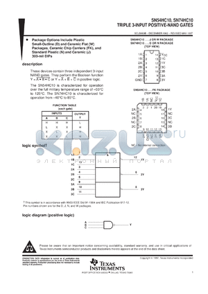 84038012A datasheet - TRIPLE 3-INPUT POSITIVE-NAND GATES