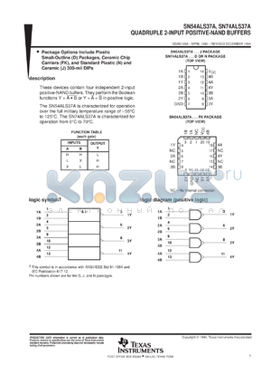 SN74ALS37ADR datasheet - QUAD 2-INPUT POSITIVE-NAND BUFFERS