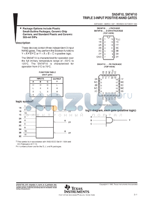 SN74F10DR datasheet - TRIPLE 3-INPUT POSITIVE-NAND GATES