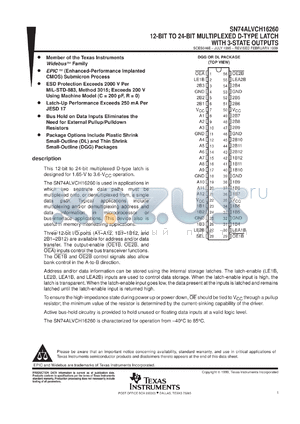 SN74ALVCH16260DGGR datasheet - 12-BIT TO 24-BIT MULTIPLEXED D-TYPE LATCH WITH 3-STATE OUTPUTS
