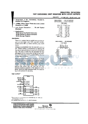 SNJ54LS395AFK datasheet - 4-BIT CASCADABLE SHIFT REGISTERS WITH 3-STATE OUTPUTS