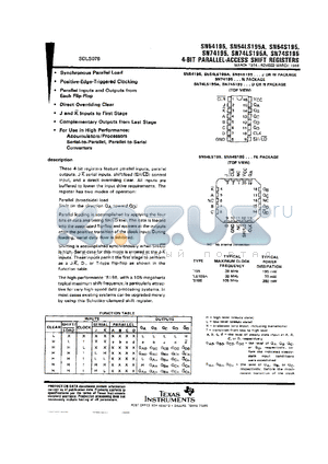 SN74S195N3 datasheet - SHIFT REGISTERS WITH J-/K SERIAL INPUTS