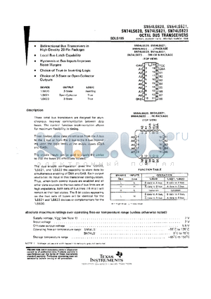 SN74LS623N3 datasheet - OCTAL BUS TRANSCEIVERS