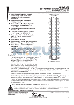SN74LVT16835DLR datasheet - 3.3-V ABT 18-BIT UNIVERSAL BUS DRIVER WITH 3-STATE OUTPUTS