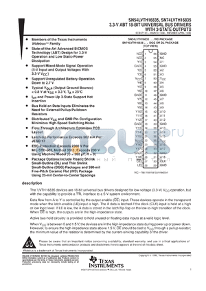 SN74LVTH16835DGGR datasheet - 3.3-V ABT 18-BIT UNIVERSAL BUS DRIVERS WITH 3-STATE OUTPUTS